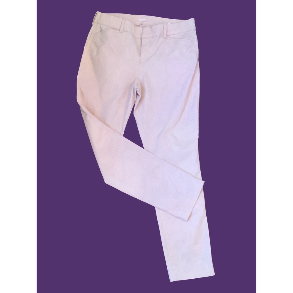 Old Navy Pants Women 6 Pink Pixie Mid Rise Flat Front Stretch Ankle Slacks
